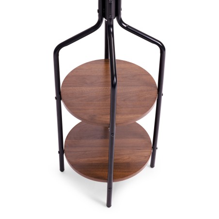 Seisev riidenagi riiulitega, must metallist rõivanagi 8 konksu ja 180 cm kõrgusega