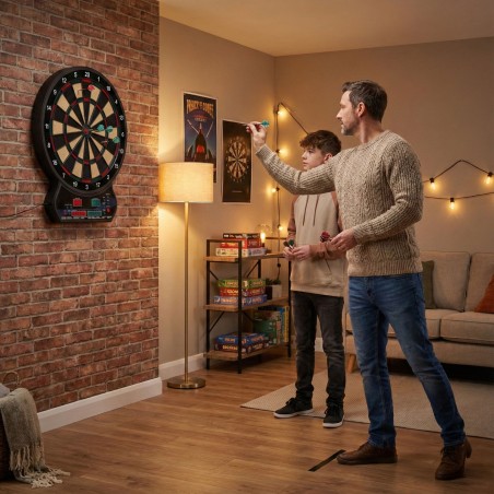 Elektrooniline noolelaud LCD ekraaniga, 42 cm, 27 mängurežiimi ja 12 noolega komplekt