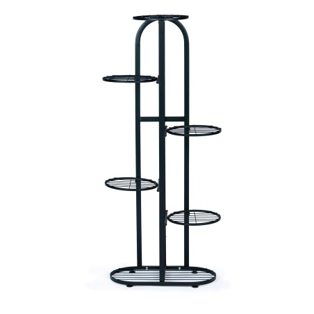 Moodne metallist taimealus, 6-korruseline lilleriiul, must