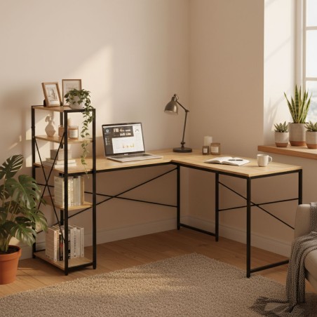 Loft-stiilis Nurgalaud Riiulitega – Funktsionaalne Arvuti- ja Kirjutuslaud Heleda Tamme Disainiga