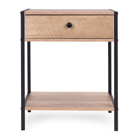 Öökapp sahtli ja riiuliga diivanilaud Hele tammepuust Loft 