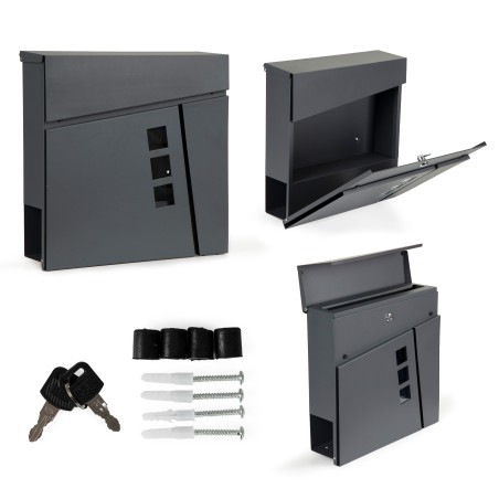 Tsingitud terasest ajalehehoidjaga postkast