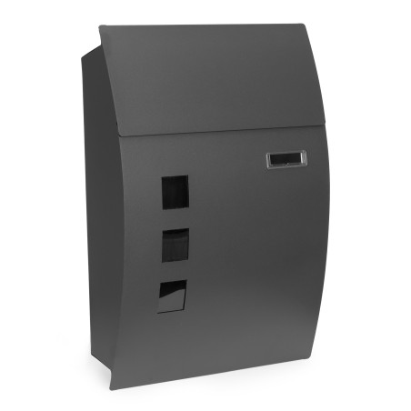 Seinale kinnitatav postkast tsingitud terasest antratsiit 