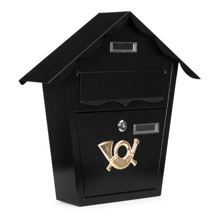 Seinale kinnitatav postkast tsingitud terasest must