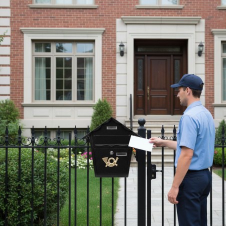 Seinale kinnitatav postkast tsingitud terasest must