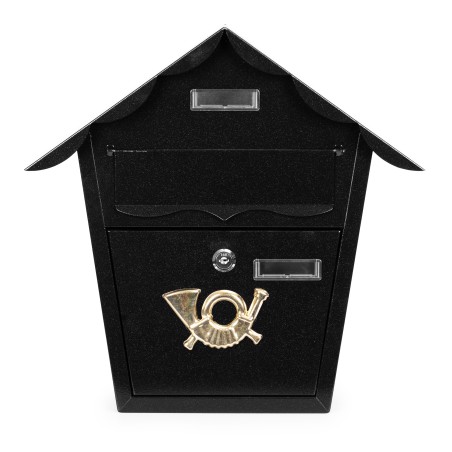 Seinale kinnitatav postkast tsingitud terasest must