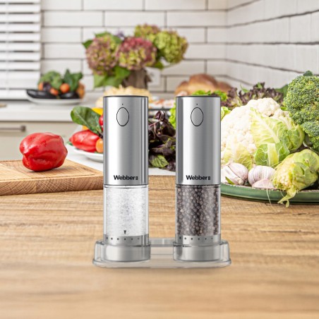 Elektriline laetav soola- ja pipraveski komplekt USB-C ja LED-valgustusega