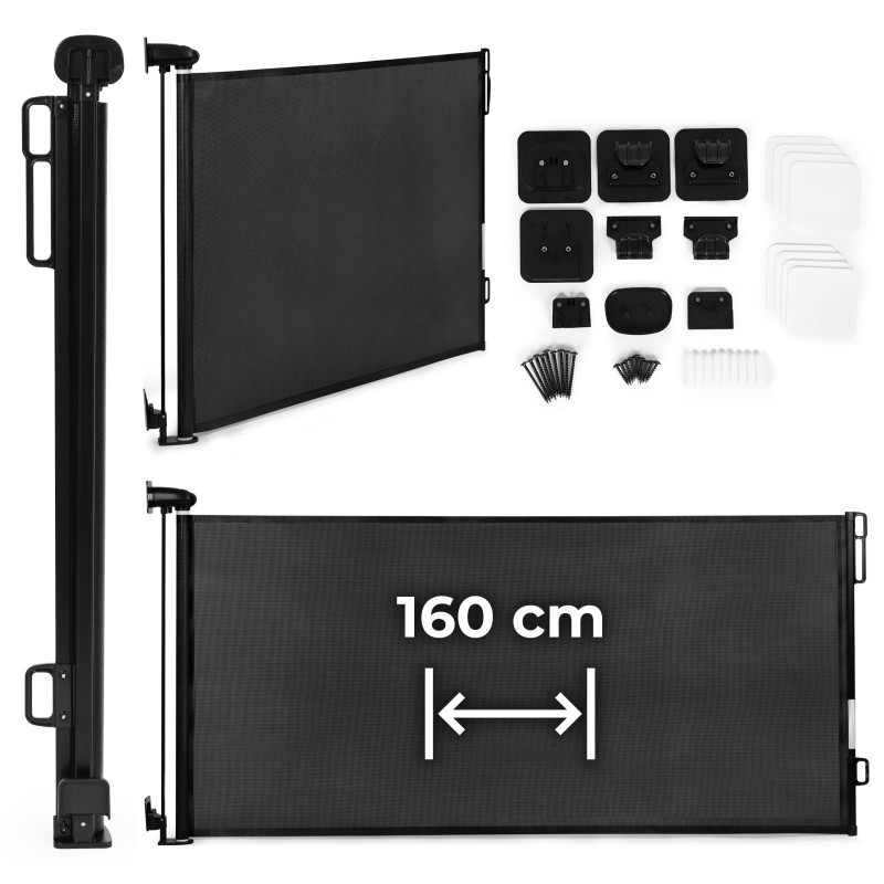 Sissetõmmatav Turvavärav Lastetele ja Lemmikloomadele 160 cm Must