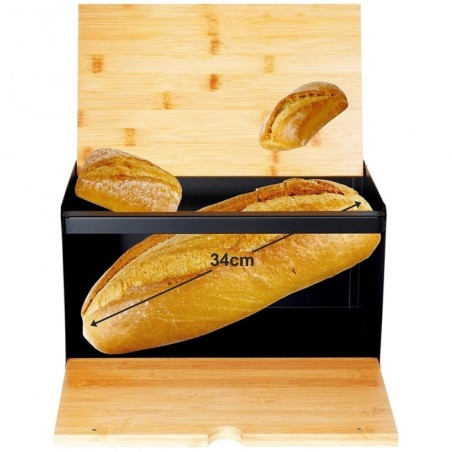 Bambusest leivakarp, metall, must, topeltk... | FreshDesign.ee