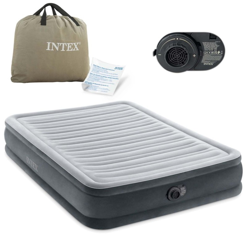 INTEX Kaheinimese Õhkmadrats Sisseehitatud Automaatse Pumbaga – 191x137x33 cm