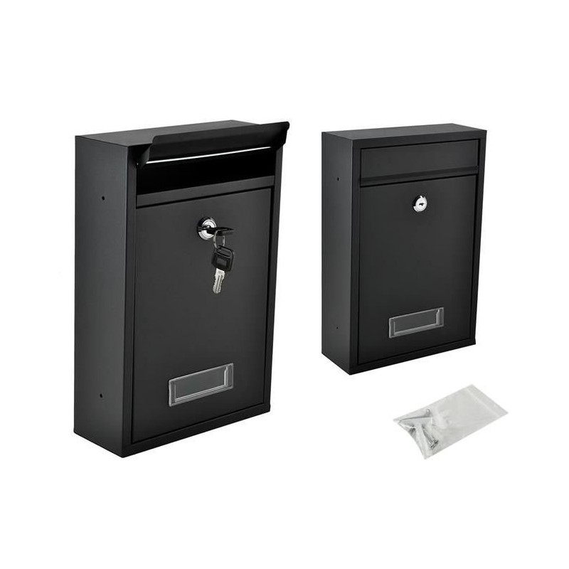 Must ilmastikukindel postkast vastupidavast tsingitud terasest turvalise lukuga