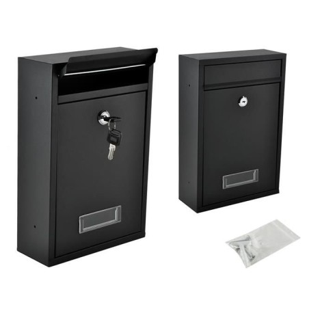 Must ilmastikukindel postkast vastupidavast tsingitud terasest turvalise lukuga