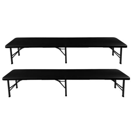 Kokkupandav aialaud 180cm + 2 pinki - must