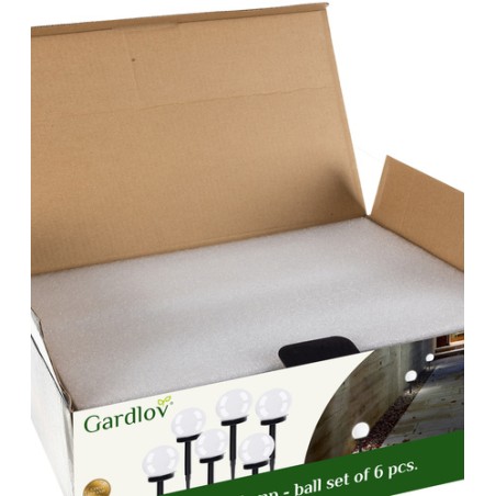 Aialambid päikesepatareiga pallidena, külm valge, komplekt 6 tk