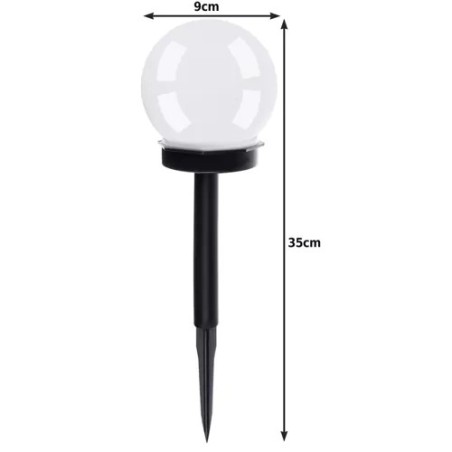 Aialambid päikesepatareiga pallidena, külm valge, komplekt 6 tk