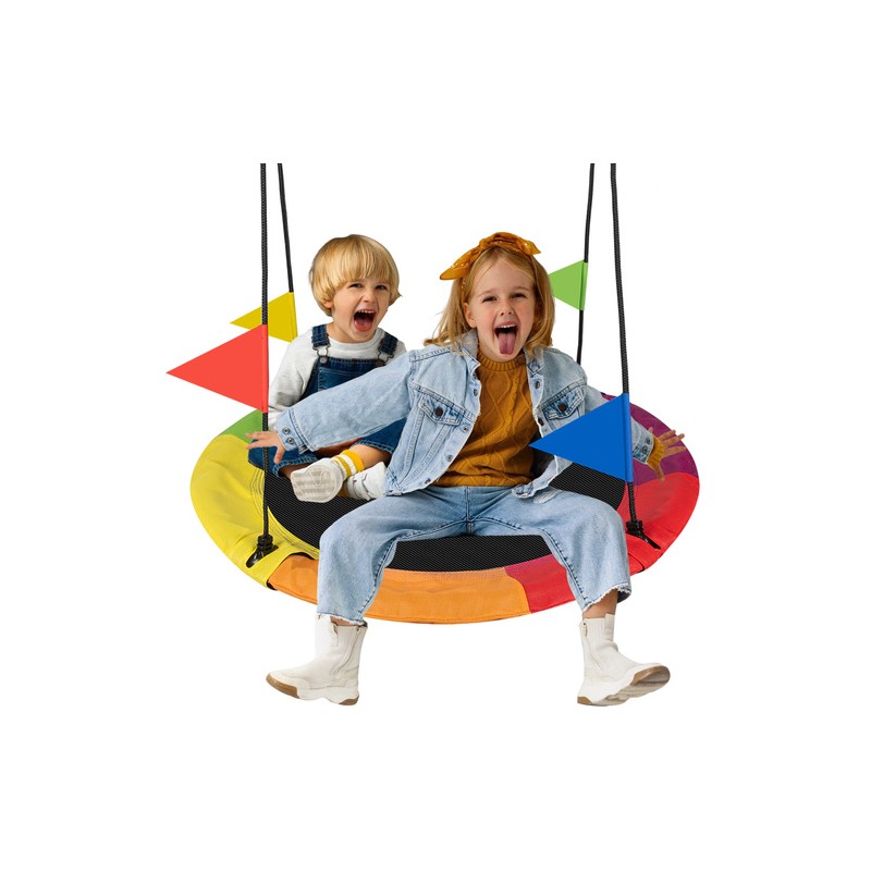 Mitmevärviline Pesakiik Aiakiik Lastele ja Täiskasvanutele – Ø110cm, Kandevõime 150kg