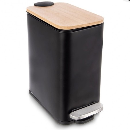 Kitsas mustast terasest prügikast pedaalig... | FreshDesign.ee