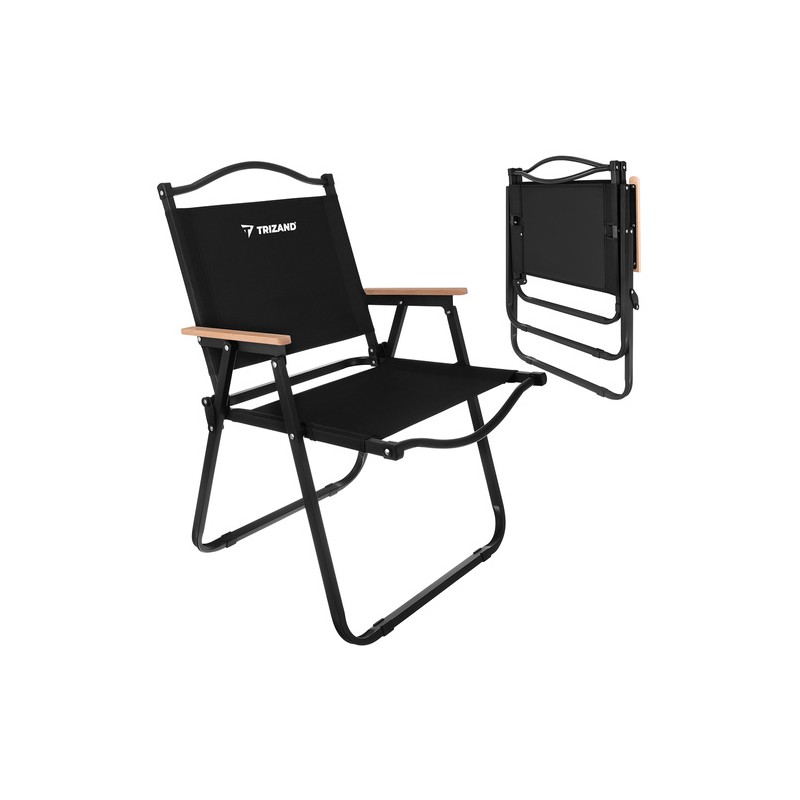 Kokkupandav aiatool, must – 120 kg kandevõimega matka- ja rõdutool