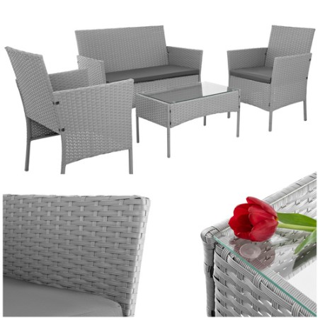 Hallist rotangist aiamööbli komplekt