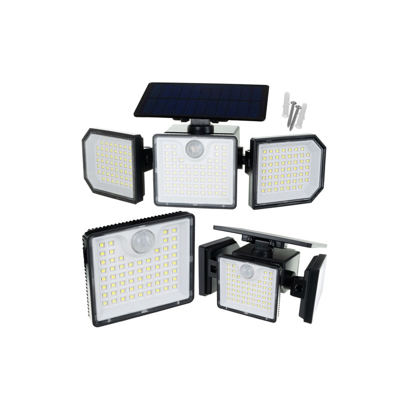 Võimas Päikeseenergia LED-Aiavalgusti 500lm, Liikumis- ja Hämarusanduri ning Kaugjuhtimisega