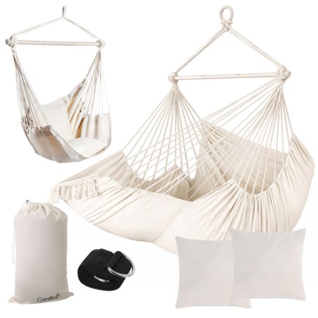 Luksuslik Beež Ripptool Aeda ja Rõdule – Kokkupandav Võrkkiik 150 kg Kandevõimega