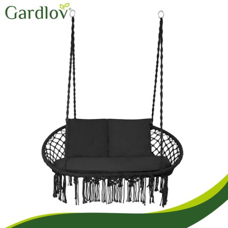 Must kahekordne aiakiigepadi 2 inimesele – Mugav pesakiige istekomplekt