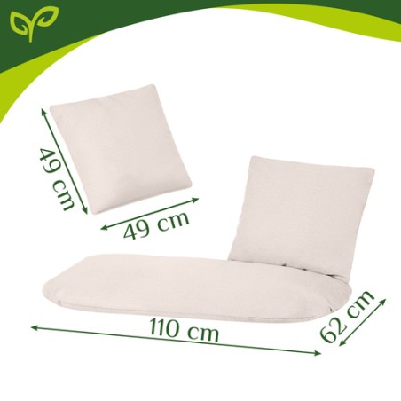 Kahekordne aiakiige padi 2 inimesele, kreemjas – Mugav istmepolster sise- ja välistingimustesse