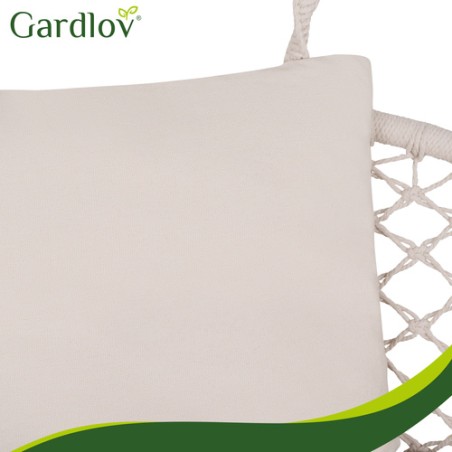 Kahekordne aiakiige padi 2 inimesele, kreemjas – Mugav istmepolster sise- ja välistingimustesse