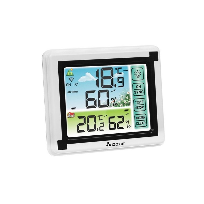 Digitaalne Juhtmevaba Ilmajaam Värvilise Ekraaniga, Sise- ja Välistemperatuuri ning Õhuniiskuse Mõõtur