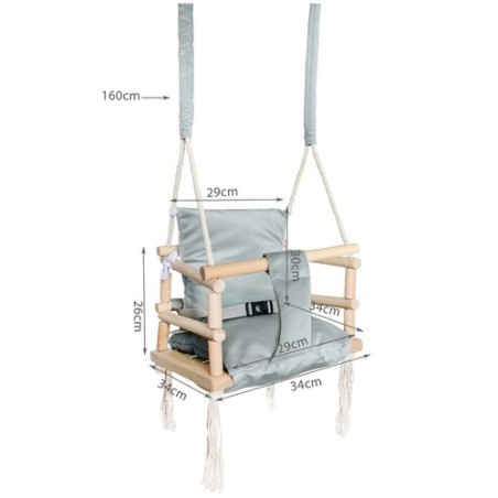 Hall Puidust Lastel Kiik – Skandinaavia Stiilis Sise- ja Aia Kiik 12+ Kuule