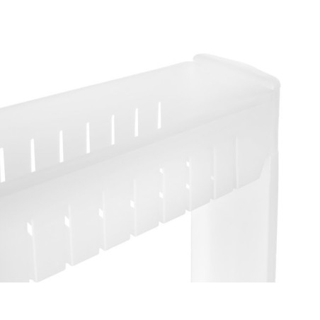 Mobiilne ratastel hoiuriiul kitsastesse vahedesse – universaalne köögi ja vannitoa panipaik, valge