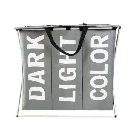 Kokkupandav 3-lahtriline pesukorv pesu sorteerimiseks – veekindel ja mahukas