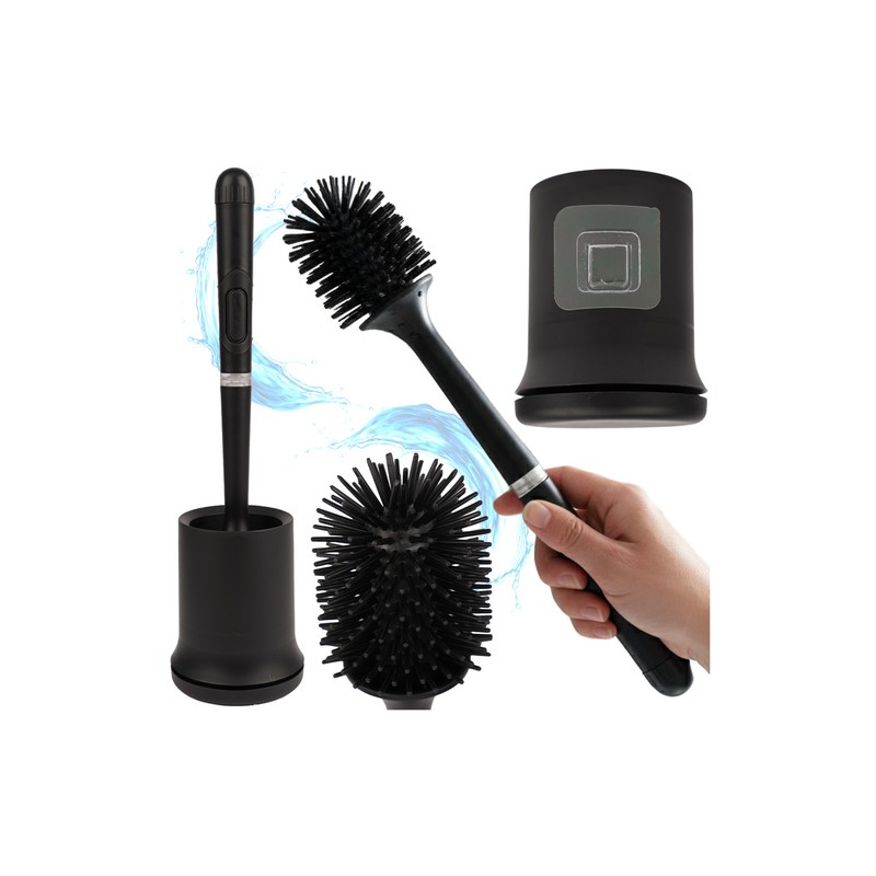 Must silikoonist WC-hari ventileeritava konteineri ja seinakinnitusega