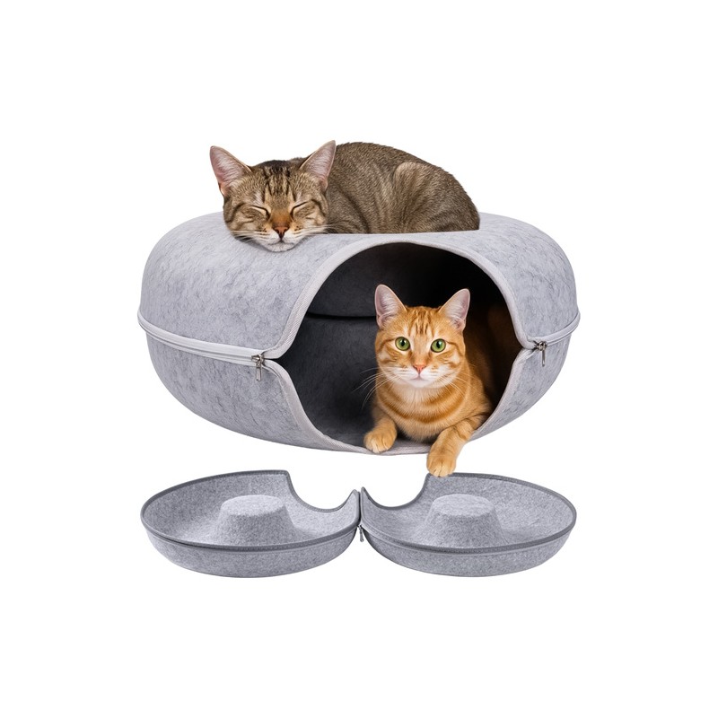 Mugav Vildist Tunnelvoodi Kassidele ja Tuhkrutele – Stressivastane Lemmikloomapesa