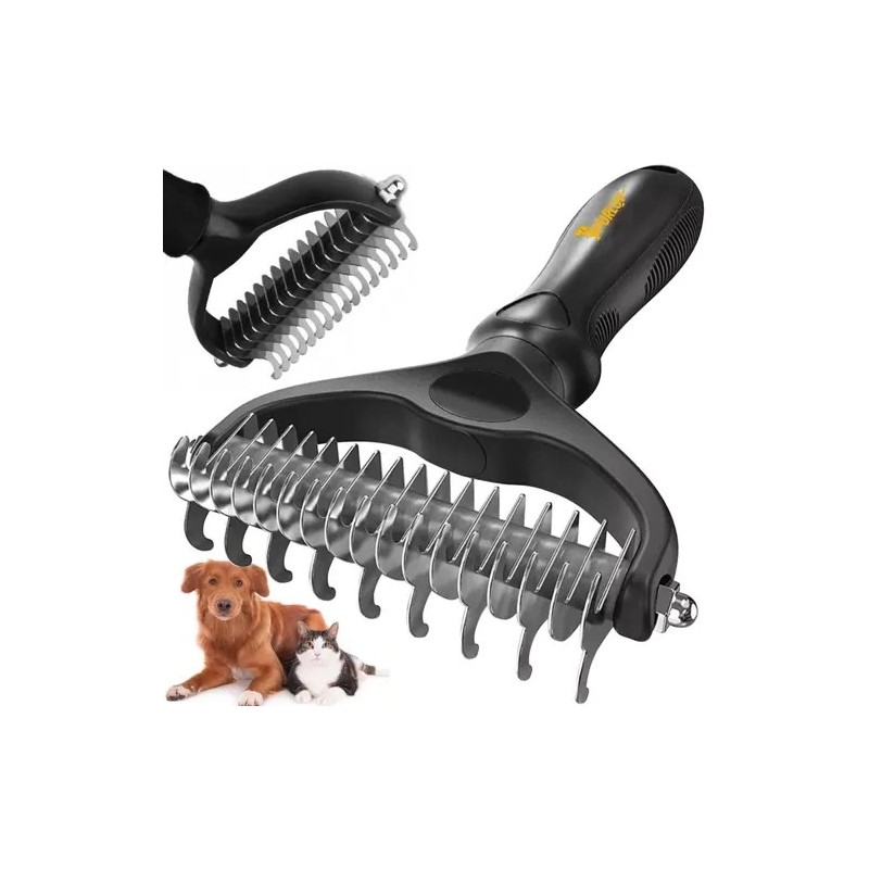 Lemmiklooma Hooldustrimmer koertele ja kassidele – Kahepoolne Karvakamm Aluskarvale ja Sasipundaritele