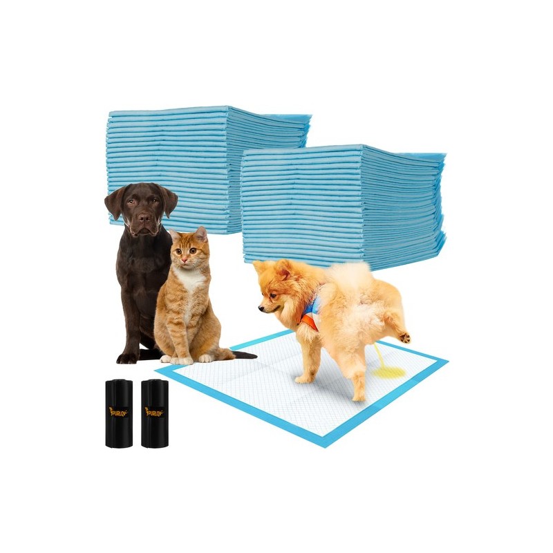 Universaalsed Imavad Hügieenipadjad Lemmikloomadele 60x60 cm, 50 tk + 30 Kakamiskotti