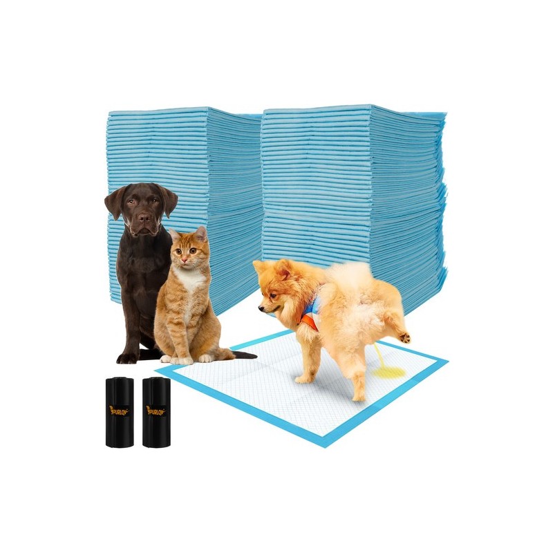 Hügieenilised imavad alusmatid lemmikloomadele 60x60 cm, 100 tk, koos jäätmekottidega