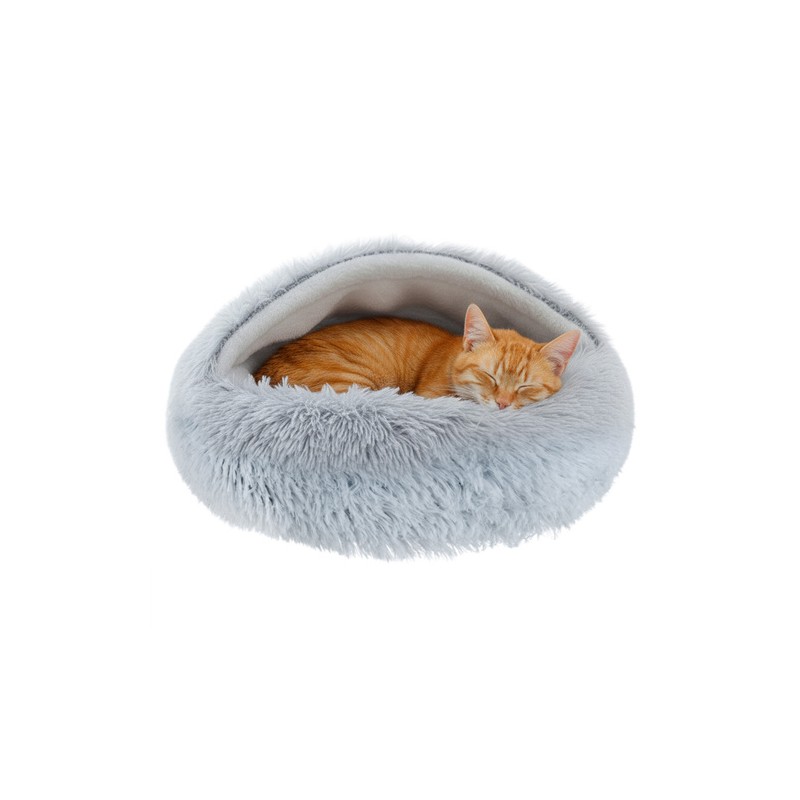 Pehme lemmikloomavoodi väikestele koertele ja kassidele – S-suurus, katusega, libisemiskindel 44x38 cm