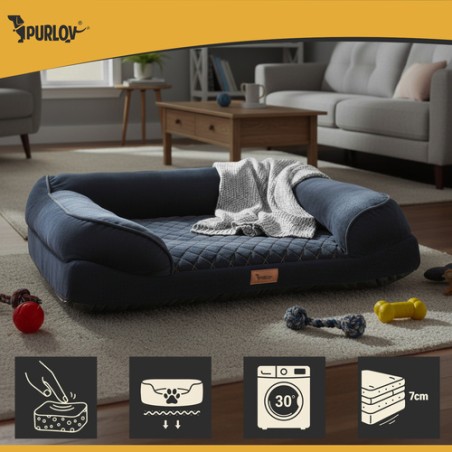 Mugav ergonoomiline lemmiklooma voodi M, 80x65 cm – pestava kattega ja liigeseid toetav