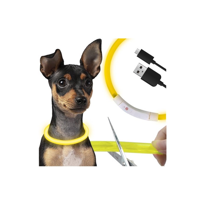 Reguleeritav LED-valgustusega lemmiklooma kaelarihm USB-laadimisega