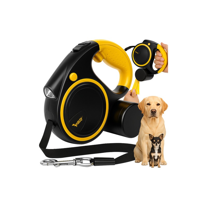 Automaatne Koerarihm LED Taskulambiga 5m, 10-25 kg Koertele