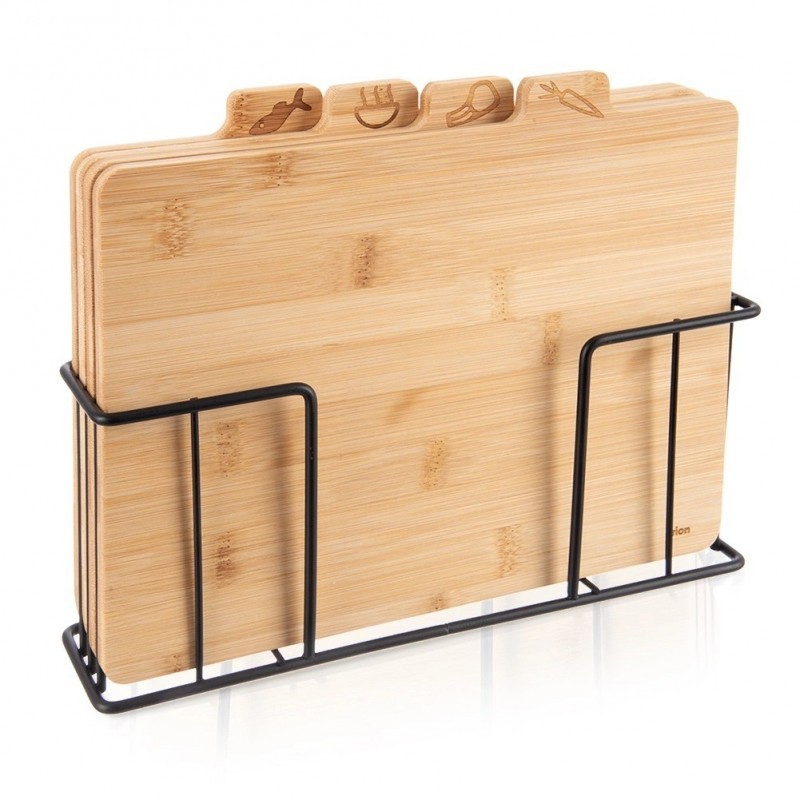 Bambusest lõikelauad koos alusega, 4 tk. | FreshDesign.ee