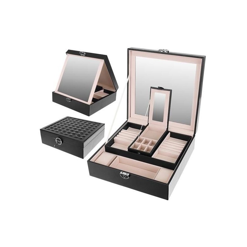 Elegantne must ehtekarp peegli, luku ja reisilaekaga