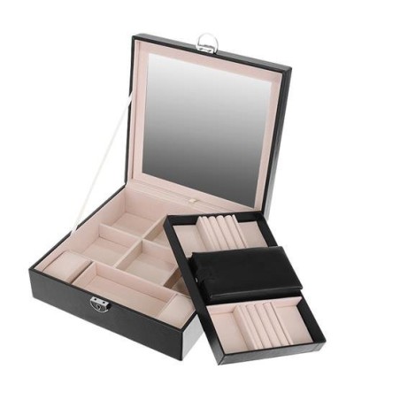 Elegantne must ehtekarp peegli, luku ja reisilaekaga