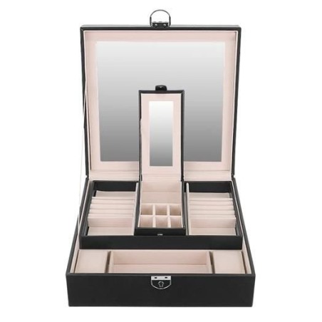 Elegantne must ehtekarp peegli, luku ja reisilaekaga