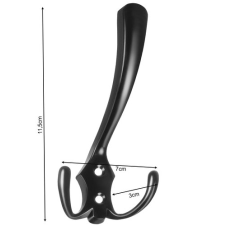 Matt mustad kolmekordsed seinanagid tsingisulamist – 5 tk komplekt