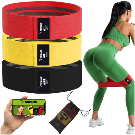 3-osaline kangast vastupanukummi komplekt efektiivseteks treeninguteks