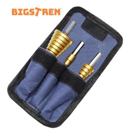 Titaankattega astmeliste koonuspuuride komplekt metallile ja lehtmaterjalile, 3 tk