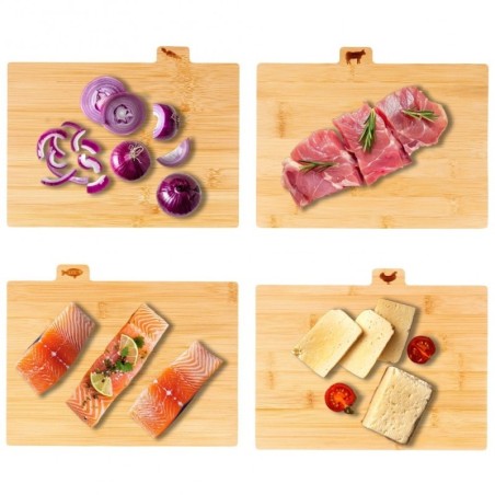 Bambusest lõikelauad koos alusega 28x20 cm 4 tk. | FreshDesign.ee