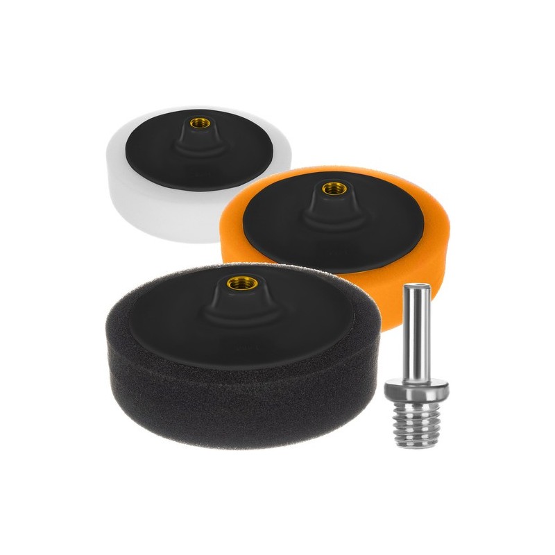 Auto poleerimiskäsnade komplekt 3 tk adapteriga – 145 mm